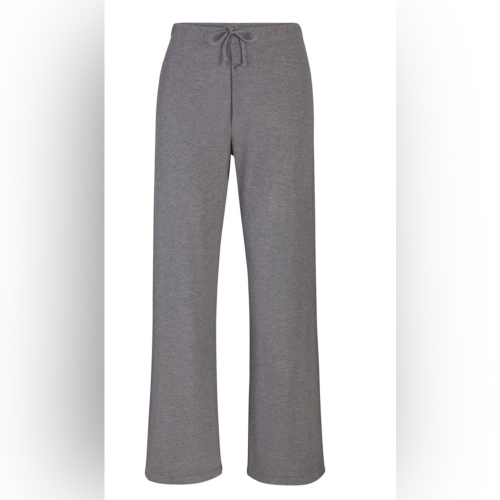 Skims Gray Ribbed Drawstring Loungewear Pants SZ L Chic